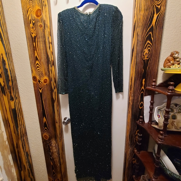 Vintage long beaded evening gown - Picture 5 of 11